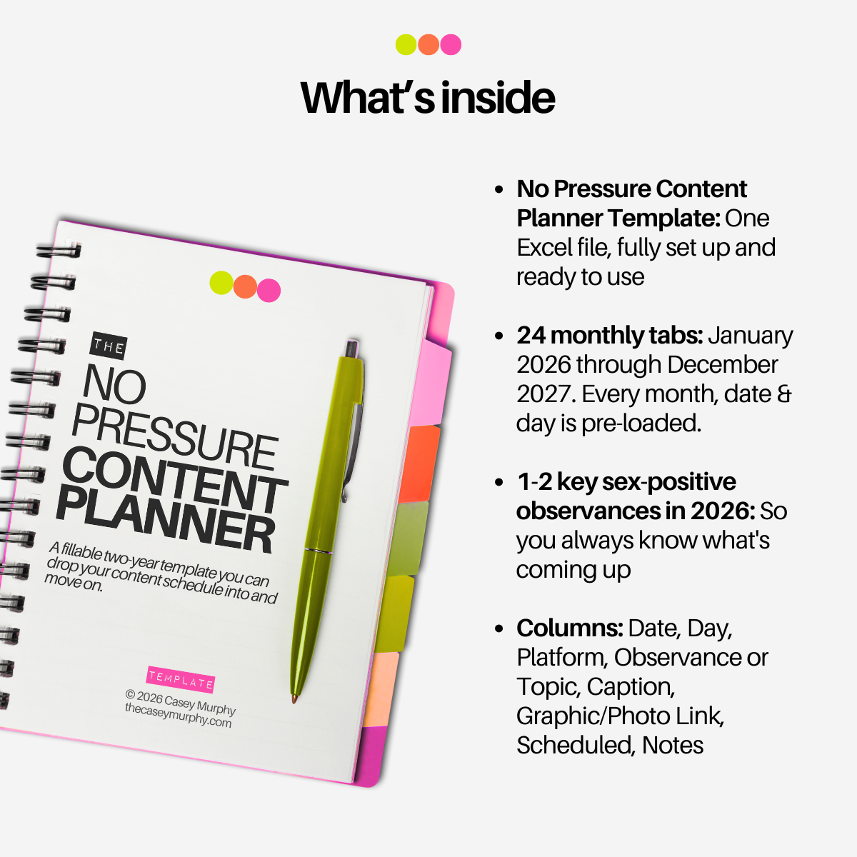 The No-Pressure Content Planner Template
